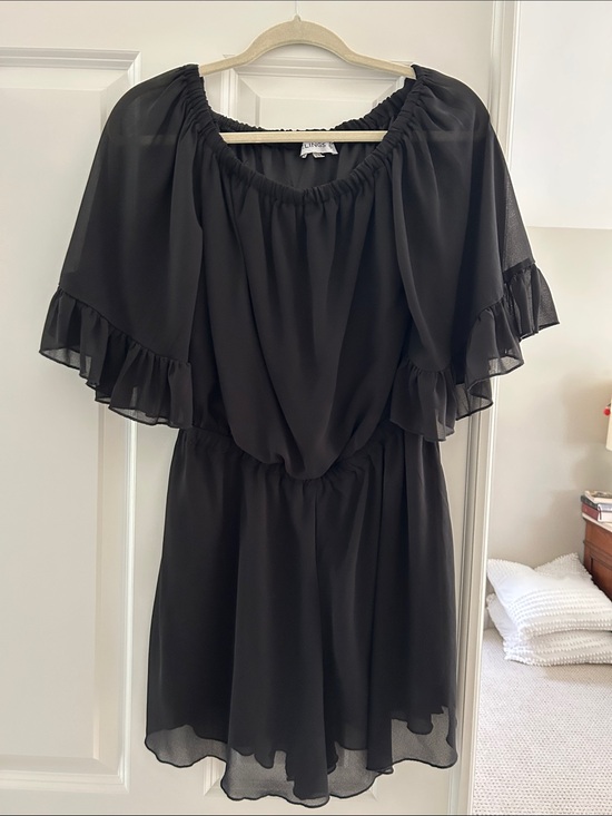 Pants - Black Ruffle Sleeve Romper